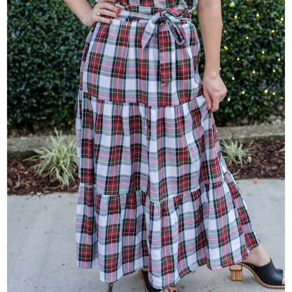NEW VICTORIA DUNN meg skirt merry print in white